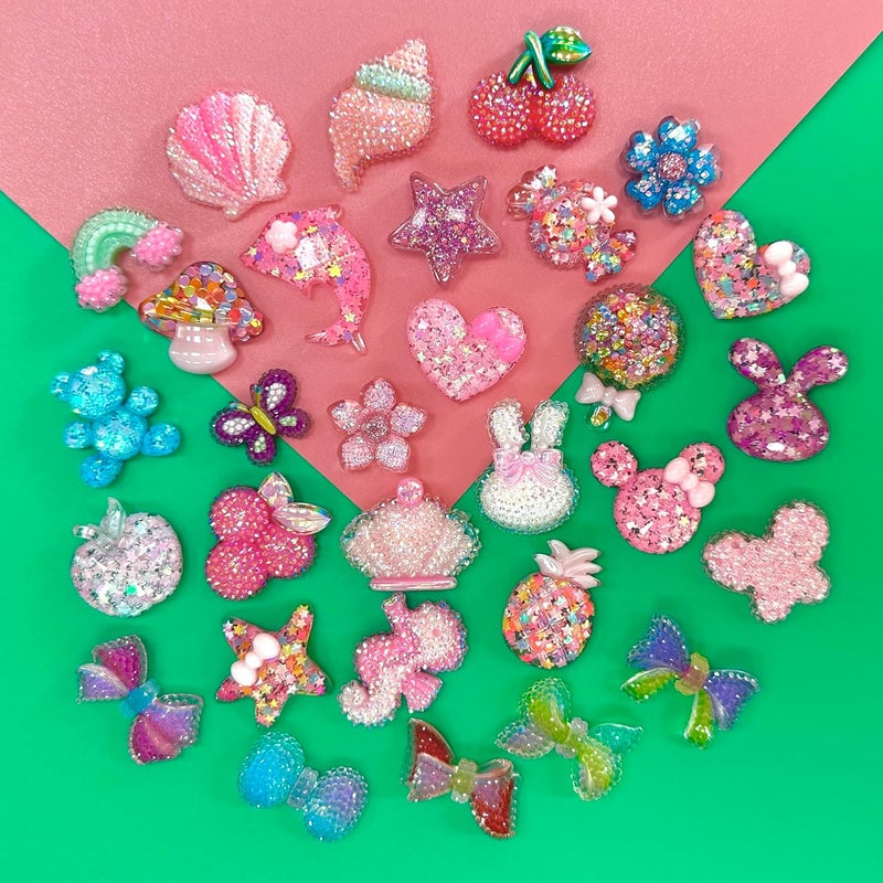 DNT Cute bling Shoe Charms for Girls Cute Shoe Charms for Adults Teens Kids Kawaii Shoe Decoration Charms for Clog Sandals Birthday Party Gift - Image 2